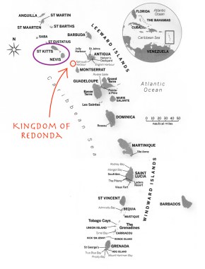 Caribbean Map St Kitts Nevis Redonda