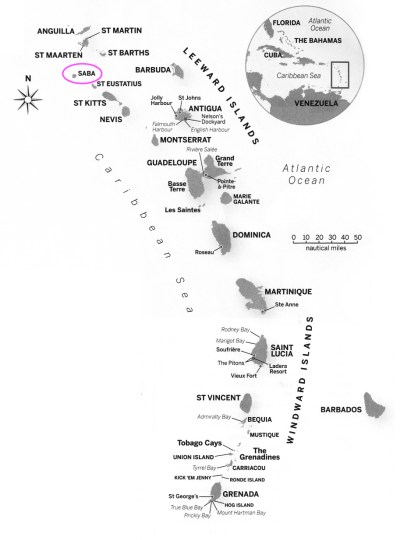 Caribbean Map Saba