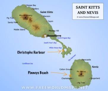 St Kitts &amp; Nevis free map