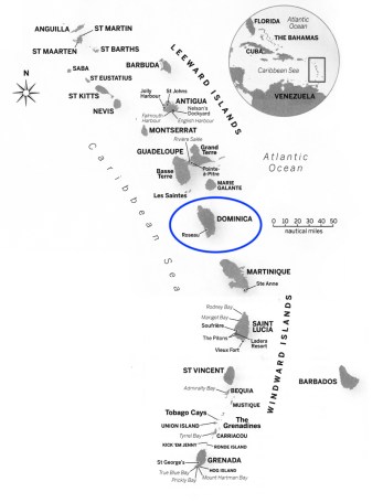caribbean map dominica